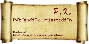 Püspök Krisztián névjegykártya